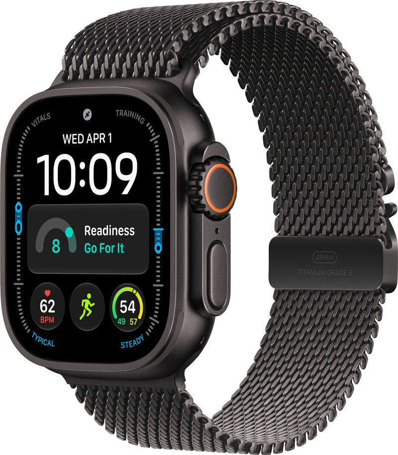 Apple Watch Ultra 4 GPS + Cellular 49mm Titanium Case with Black Titanium Milanese Loop - L - Black - (2026)