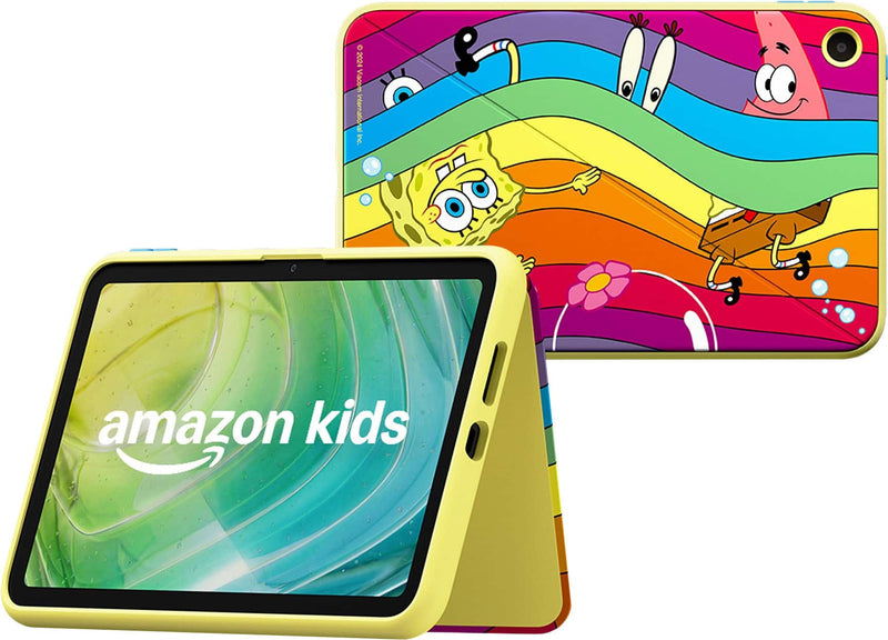 Amazon - Kids Tablet 8 (all-new) ages 6+ 8.7" display includes 1-year Kids+ content subscription parental controls - SpongeBob