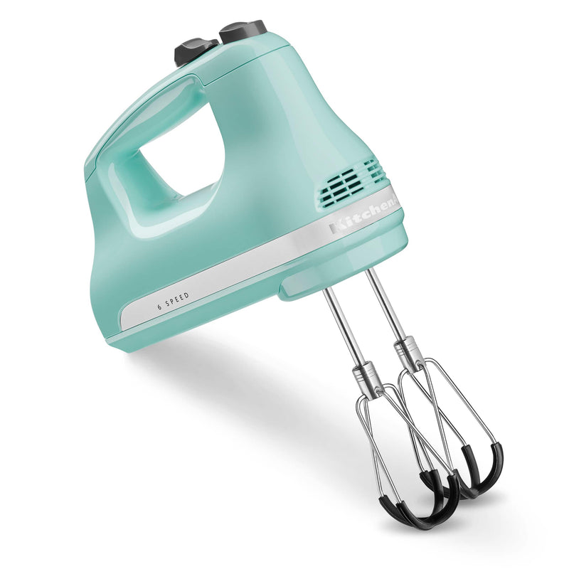 KitchenAid - 6 Speed Hand Mixer with Flex Edge Beaters - KHM6118 - Ice Blue