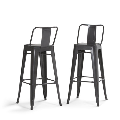 Simpli Home - Rayne 30 inch Metal Bar Stool (Set of 2) - Gray