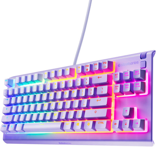 SteelSeries - Apex 3 TKL Wired Membrane Whisper Quiet Switch Gaming Keyboard 8 zone RGB Backlighting - Lavender
