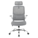 OSP Home Furnishings - Mesh Back Manager’s Chair with Flip Arms and 2-Way Adjustable Headrest - Grey/White