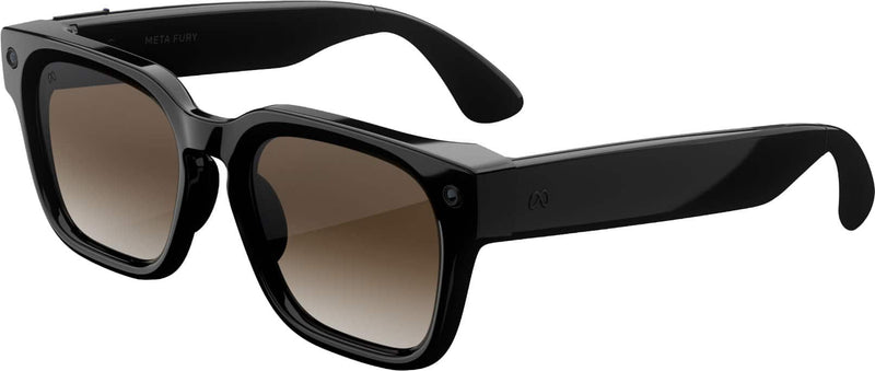 Fury - Smart AI glasses — Meta AI 12MP Camera Live Translate — 8+ Hour Battery — Brown Gradient Lenses - Classic Black