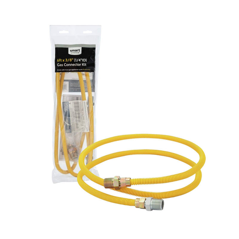 Smart Choice - 6' x 3/8" OD Coated Gas Connector Kit - Custom Delivery Only