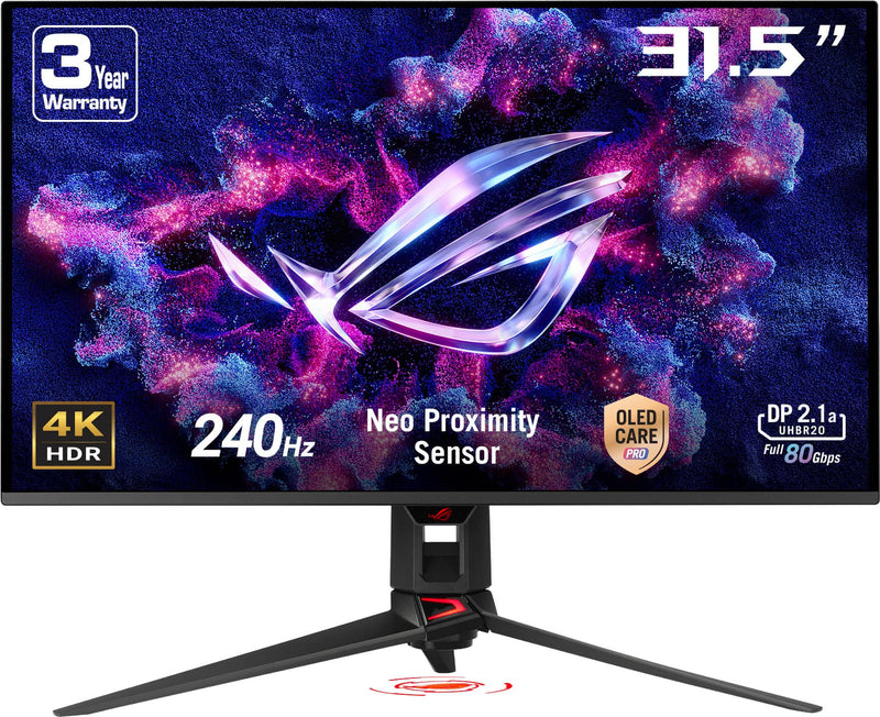ASUS - ROG Strix 32" 4K OLED 240Hz 0.03ms Gaming Monitor with G-SYNC/FreeSync Premium Pro and HDR (DisplayPort HDMI) - Black