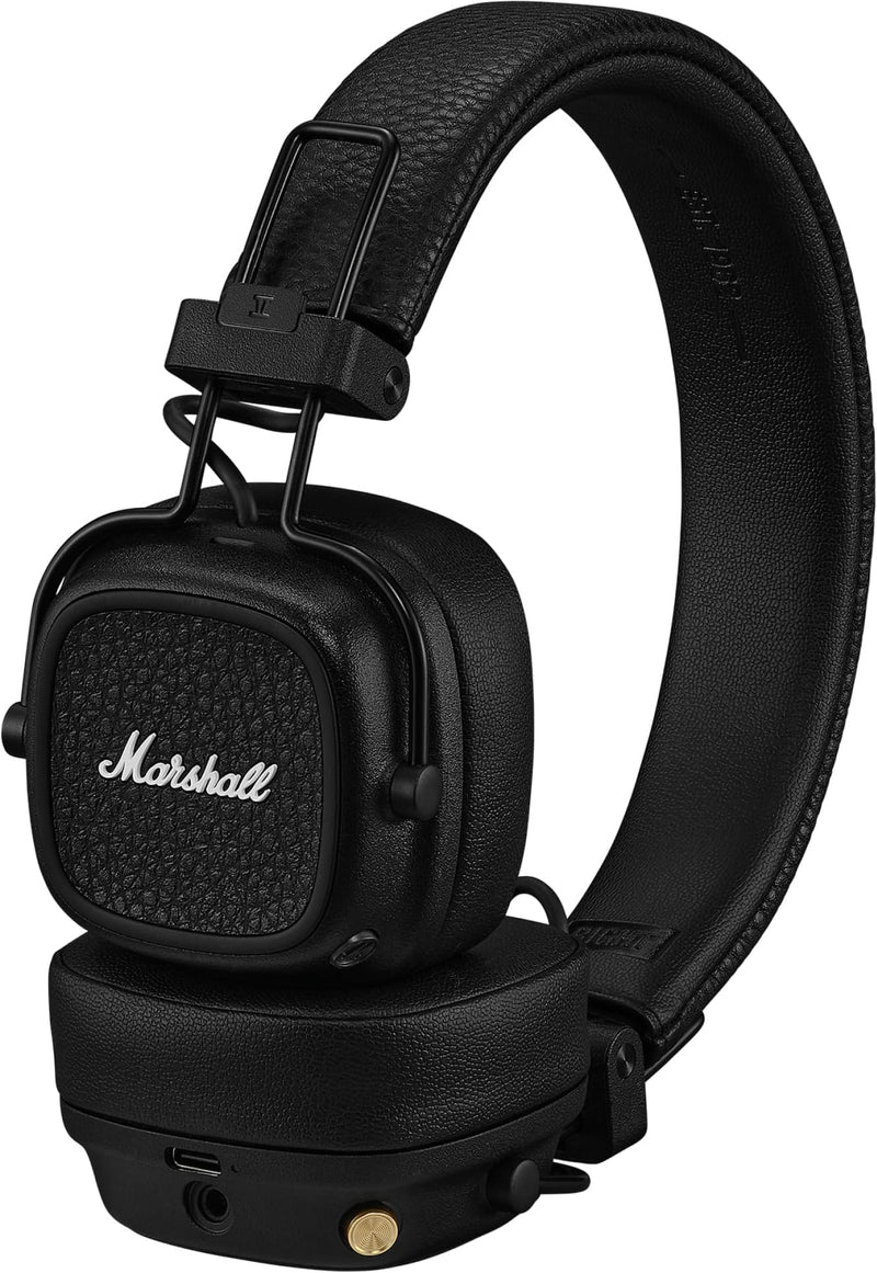Marshall - Major V Wireless On-Ear Bluetooth Headphones with Lightweight Foldable Design and Microphone for Calls - Black