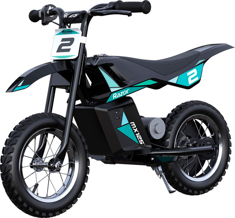 Razor - MX125 Dirt Rocket eBike for Kids w/ 5.3 Miles Max Operating Range and 8 mph Max Speed - Teal/Black