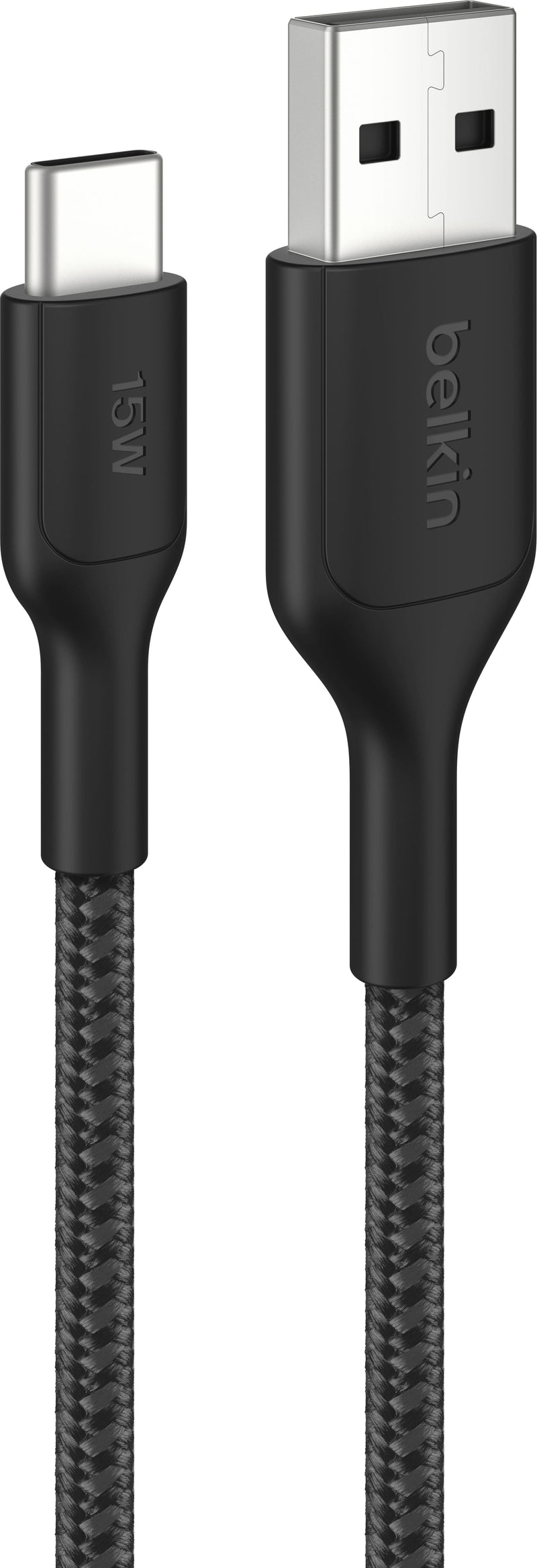 Belkin - BOOSTCHARGE Braided PCR USB-A to USB-C Cable 2M 2-Pack - Black