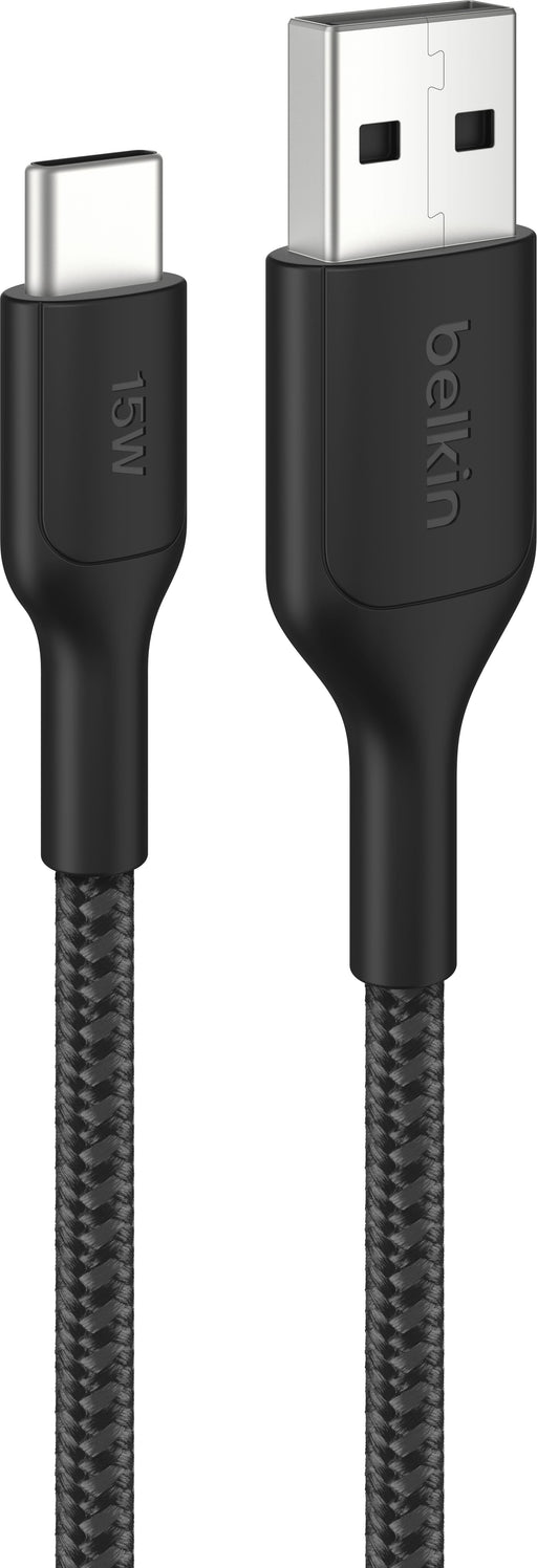 Belkin - BOOSTCHARGE Braided PCR USB-A to USB-C Cable 2M 2-Pack - Black
