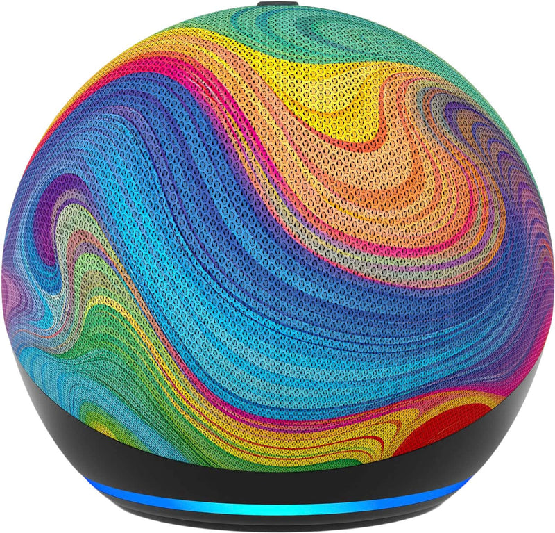 Echo Dot Kids with Alexa (newest model) Designed for kids w/ parental controls Includes 1 Year of Amazon Kids+ - Rainbow Swirl