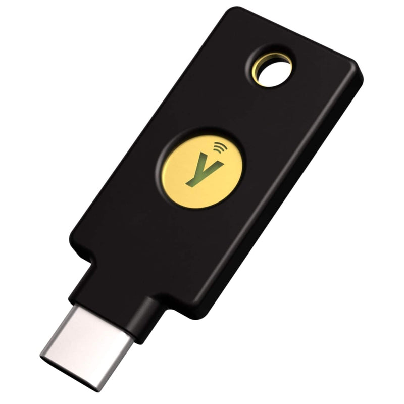 Yubico - YubiKey 5C NFC - Two-Factor authentication (2FA) Security Key Connect via USB-C or NFC FIDO Certified OnePack - Black
