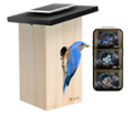 BIRDFY - Smart Bird House Solar Powered 1080P HD Live View Bird House w/ Camera Perfect Viewing Bird Nesting and Hatching - Ebony