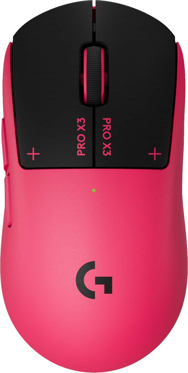 Logitech - G PRO X3 SUPERSTRIKE Wireless Gaming Mouse Ultra-Lightweight with Programmable Buttons for PC Mac - Wireless - Pink Magenta