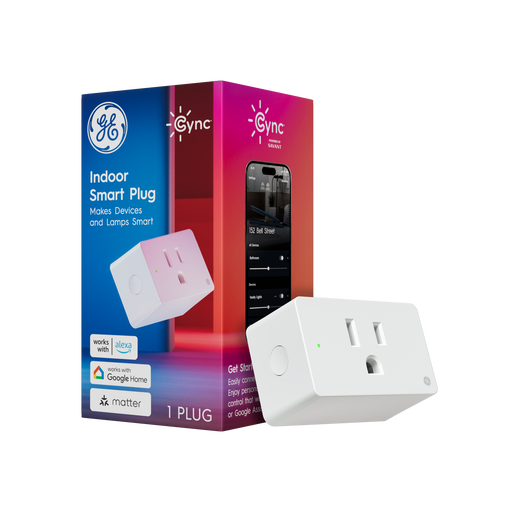 Cync - Indoor Smart Plug Matter Compatible Works with Alexa and Google Home - White