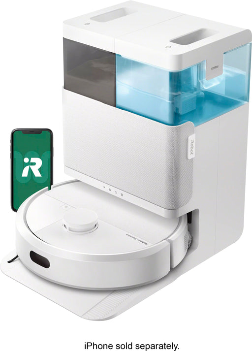 iRobot - Roomba 405 Combo Vacuum  Mop + AutoWash Dock - Dual Spinning Mop Pads Self Empties Intense Suction Pad Lift - White