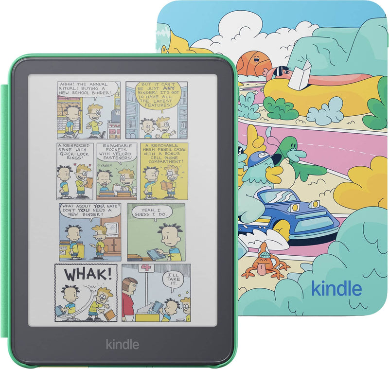 Amazon - Kids Kindle Colorsoft 16GB (newest model) lighter 7" glare-free color display weeks of battery 1 year Kids+ - 2026 - Desert Dash