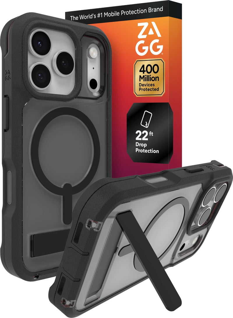 ZAGG - Rainier Snap with Kickstand for Apple iPhone 17 Pro Max - Smoke Black