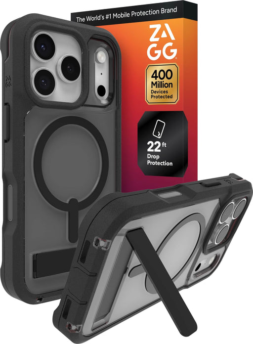 ZAGG - Rainier Snap with Kickstand for Apple iPhone 17 Pro Max - Smoke Black
