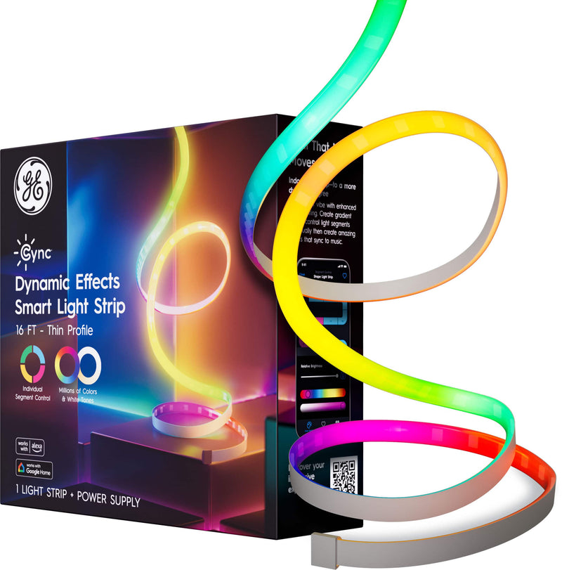 Cync - Dynamic Effects Smart LED Light Strip Color Changing 16ft 1pk - Full Color