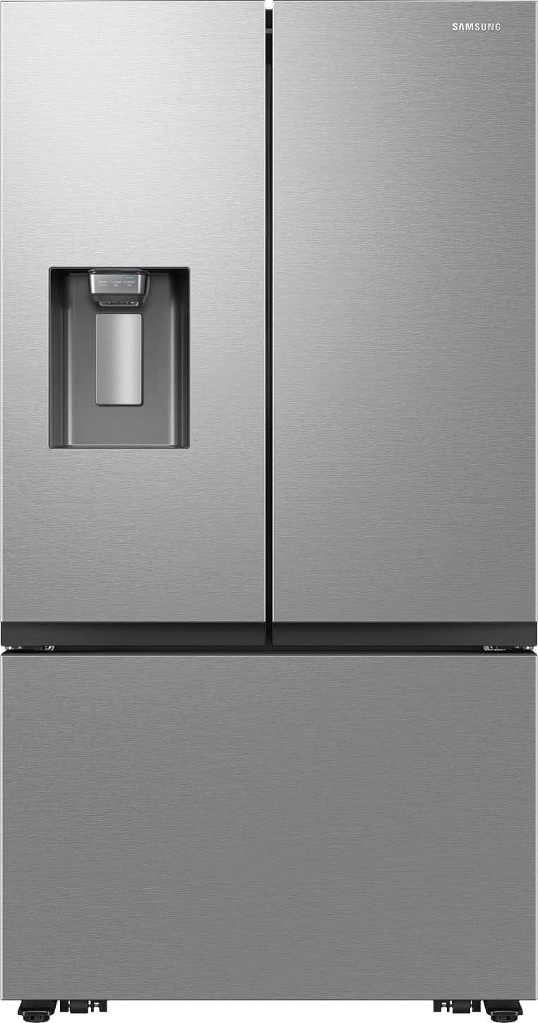 Samsung - 26 cu. ft. Mega Capacity Counter Depth 3-Door French Door Refrigerator with External Water and Ice Dispenser - Stainless Steel