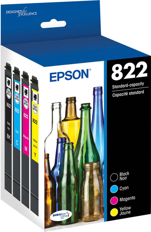 Epson - 822 DURABrite Ultra Ink Standard Capacity Black  Color Cartridge Combo Pack - Black/Cyan/Magenta/Yellow