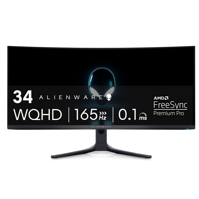 Alienware - AW3423DWF 34" Quantum Dot OLED Curved Ultrawide Gaming Monitor - 165Hz - AMD FreeSync Premium Pro - VESA - HDMIUSB - Dark Side of the Moon