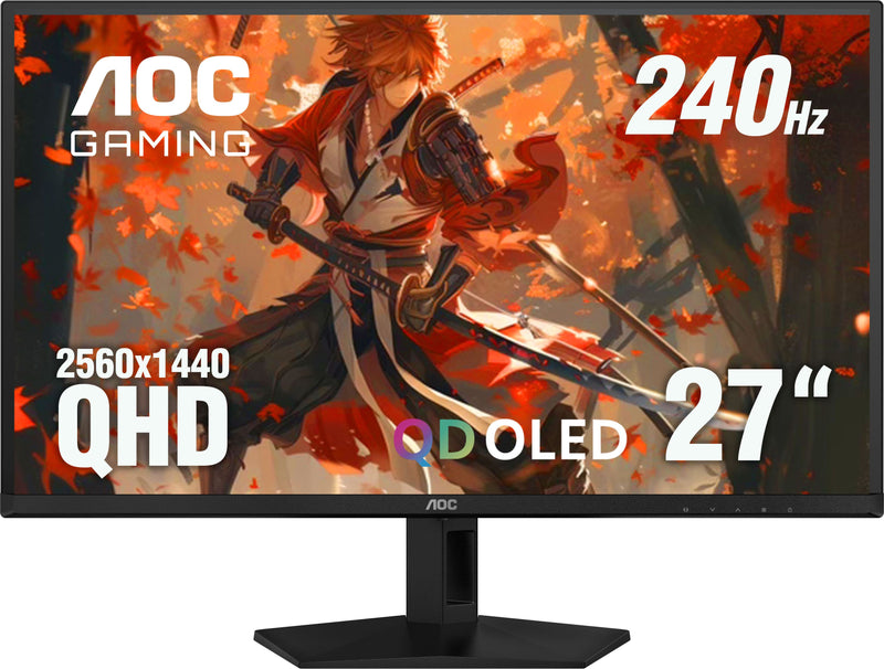 AOC - 27 QD-OLED QHD 240hz G-Sync Compatible .03ms Gaming Monitor - Black