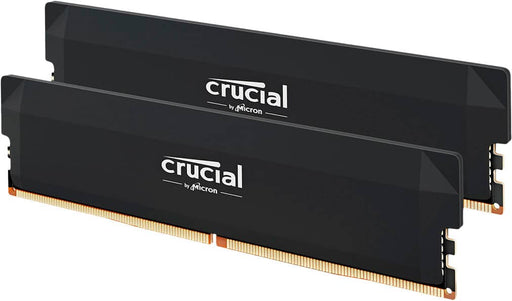 Crucial - Pro OC Gaming 64GB (2x32GB) DDR5 6000MHz C40 UDIMM Intel XMP 3.0  AMD EXPO Desktop Memory - Black