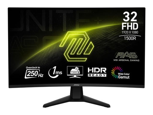 MSI - MAG 32C6X 32" LCD FHD 250Hz 1ms Adaptive Sync Gaming Monitor with HDR ready (DisplayPort HDMI) - Metallic Black