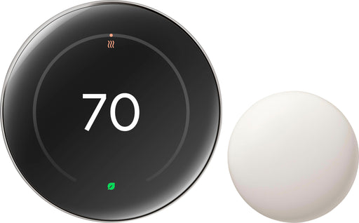 Google - Nest Learning Thermostat (4th gen) with Nest Temperature Sensor (2nd gen) - Polished Silver