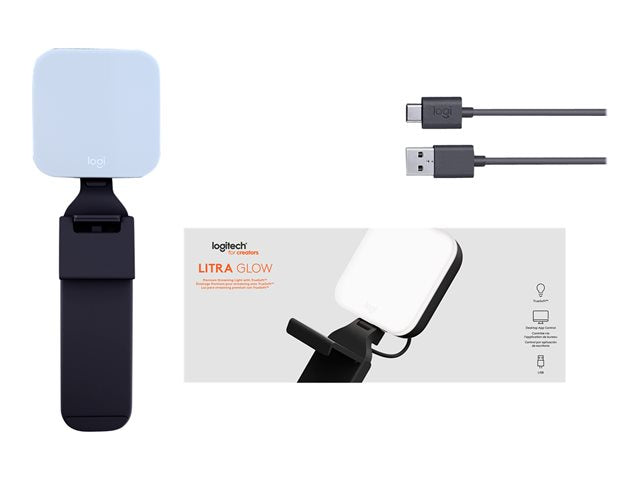 Logitech - Litra Glow Premium LED Streaming Light with TrueSoft Adjustable mount and Desktop app control for PC/Mac - Graphite