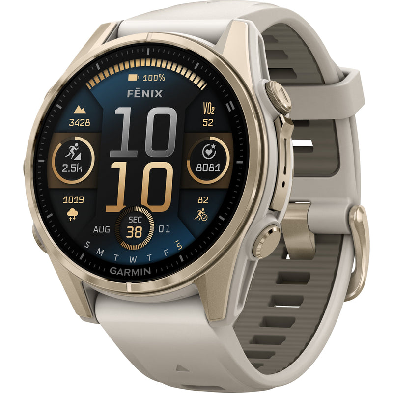 Garmin - fenix 8 AMOLED Sapphire GPS Smartwatch 43mm Fiber-reinforced polymer - Soft Gold - (2024)