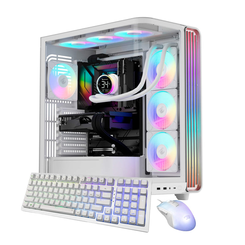 iBUYPOWER - Trace Gaming Desktop PC AMD Ryzen 7 9800X3D 2025 NVIDIA GeForce RTX 5070Ti 16GB 32GB DDR5 2TB SSD Storage - White