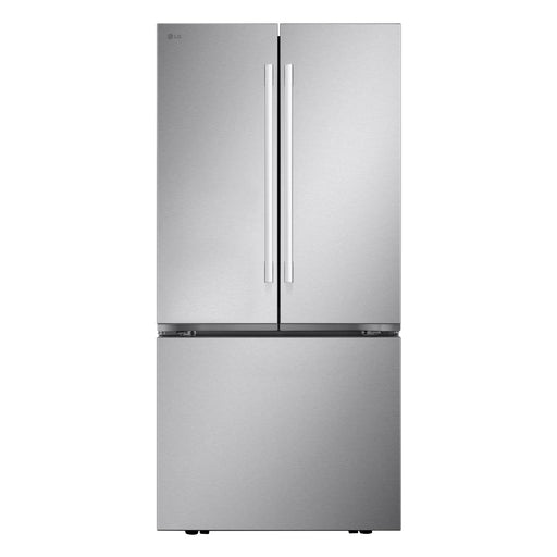 LG - Standard Depth MAX 25.1 Cu. Ft. French Door Smart Refrigerator with Hybrid Handle - Stainless Steel