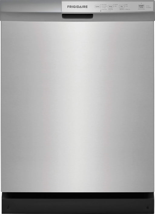 Frigidaire - 24" Front Control Built-In Plastic Tub Dishwasher with DishSense Sensor Technology 54 dBA - Stainless Steel