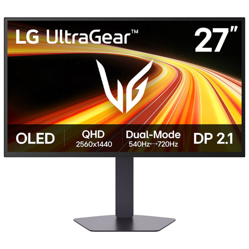 LG - UltraGear 27" OLED Dual Mode (QHD 540Hz HD 720Hz) 0.02ms G-SYNC Compatible AMD FreeSync Premium Pro Gaming Monitor - Black