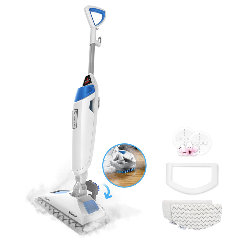 BISSELL - PowerFresh Scrubbing  Sanitizing Steam Cleaner Mop - White