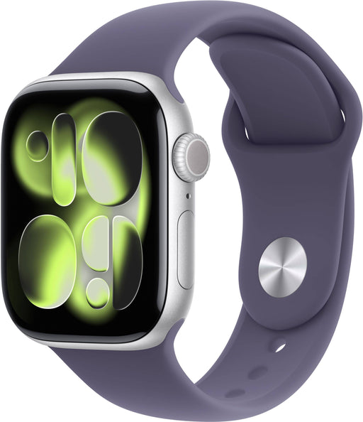 Apple Watch Series 11 (GPS) 42mm Silver Aluminum Case with Purple Fog Sport Band - S/M - Silver - (2025)