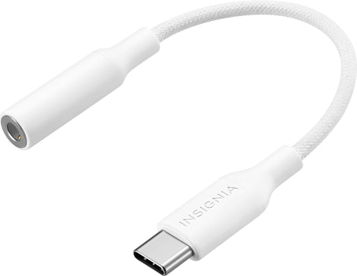 Insignia - 3" Male USB-C to Female 3.5 mm Adapter - White