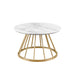 Walker Edison - Modern Cage-Base Coffee Table - Faux White Marble