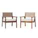 Walker Edison - Modern 2-Piece Acacia Outdoor Lounge Chair Set - Dark Brown