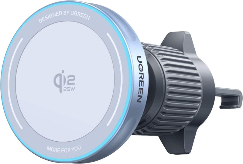 UGREEN - Qi2 25W MagSafe Car Mount Charger Magnetic Wireless Car Charger for iPhone 17-12 Series (Cable Included No AC Adapter) - Blue