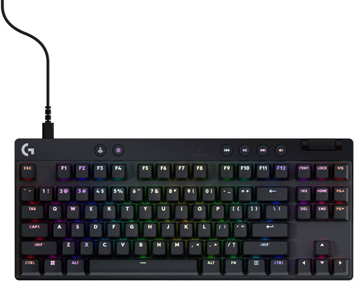 Logitech - PRO X TKL RAPID Tenkeyless Corded Magnetic Analog Switch Gaming Keyboard with Customizable RGB Lighting - Black