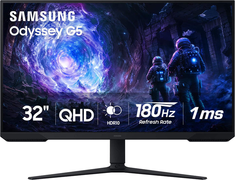 Samsung - 32" Odyssey G51F QHD 180Hz 1ms AMD FreeSync Gaming Monitor with HDR10 (DisplayPort HDMI) - Black
