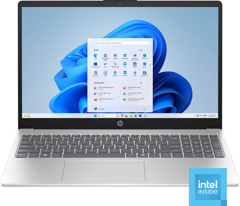 HP - 15.6" Laptop - Intel N100 Processor - 4GB Memory - 128GB Storage - Natural Silver