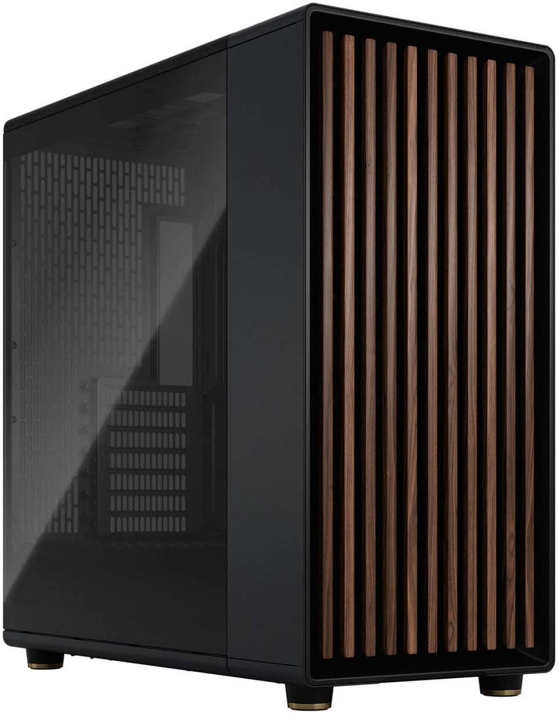 Fractal Design - North XL Charcoal Black Chassis with Walnut Front and Dark Tinted G Side Panel Mid-Tower PC Case - Black