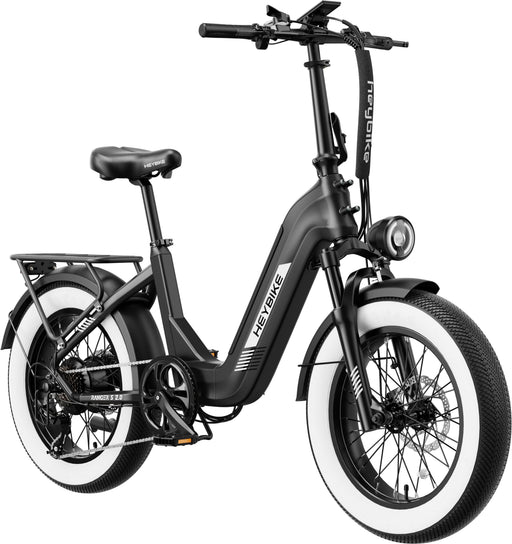 Heybike - Ranger S 2.0 - Foldable Step-Thru Fat-Tire 750W Ebike Hydraulic Disc Brakes 55 Miles Max Range 28MPH - UL Certified - Black