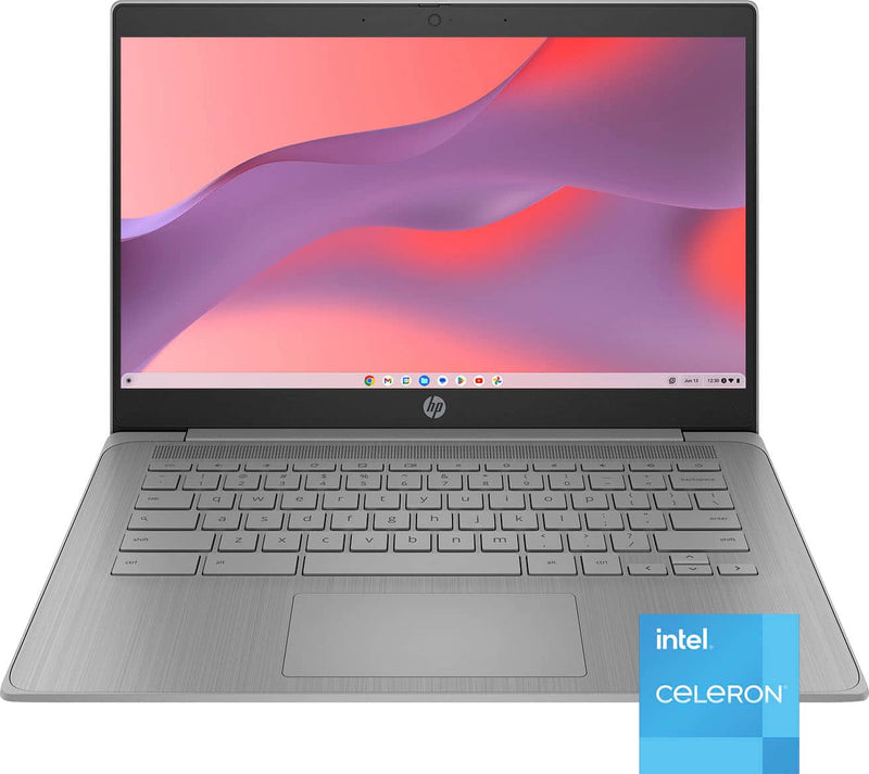 HP - 14" Chromebook - Intel Celeron - 4GB Memory - 64GB eMMC - Modern Grey