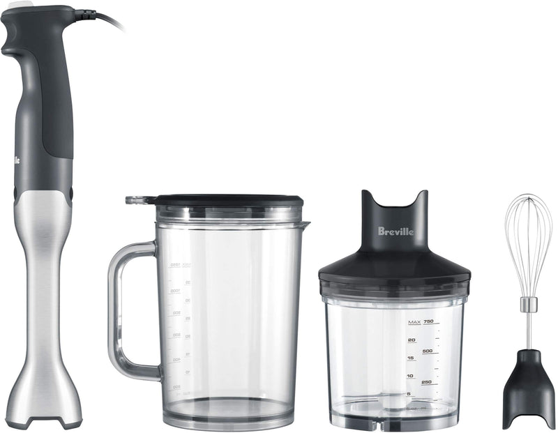 Breville - Control Grip Immersion Blender 280W with 15 speed settings - Brushed Stainless Steel