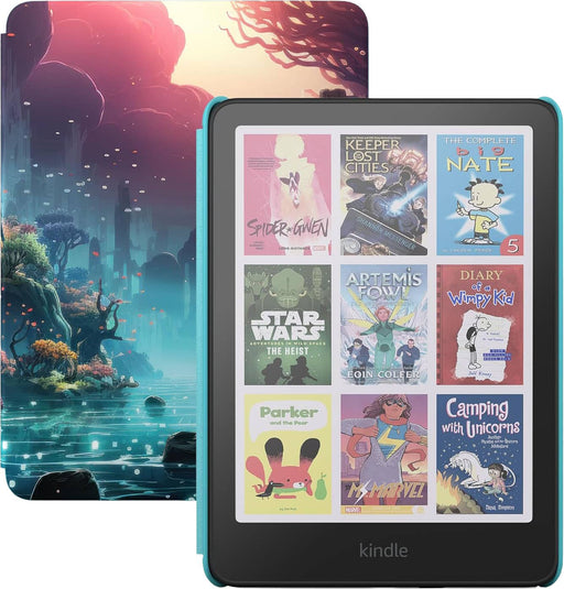 Amazon - Kindle Colorsoft Kids (16 GB)  First Kindle for kids in color with cover - 2025 - Fantasy River